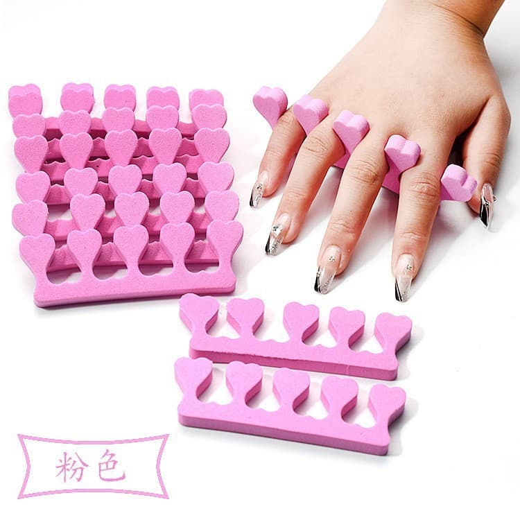 Spot wholesale heart-shaped finger separator sponge toe separator finger separation cotton EVA separation nail polish glue auxiliary tool