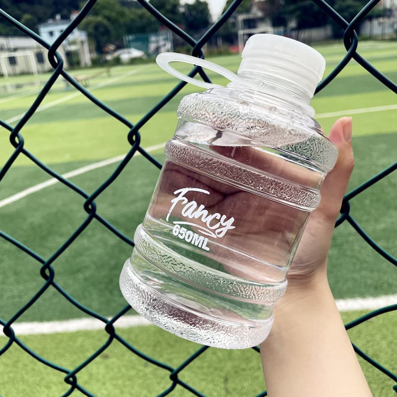 New 650ML Bucket Cup, Bucket-Shaped Water Bottle, Creative Sports Bottle, Large Capacity Plastic Barrel Water Bottle