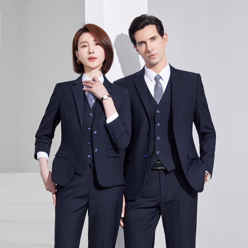 High-End Professional Suit Set Unisex Real Estate Formal Uniform Office Navy Blue Business Suit Workwear