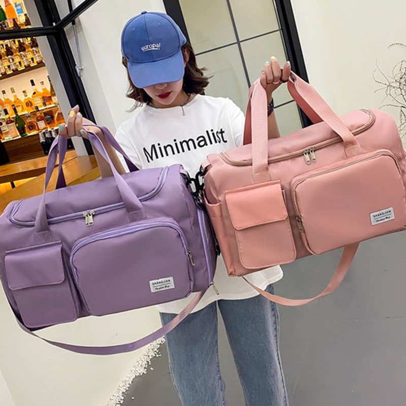 Cross-border Fitness Bag for Women with Wet-Dry Separation Independent Shoe Compartment, Swimming Sports Training Bag for Men, Casual Short Trip Travel Bag