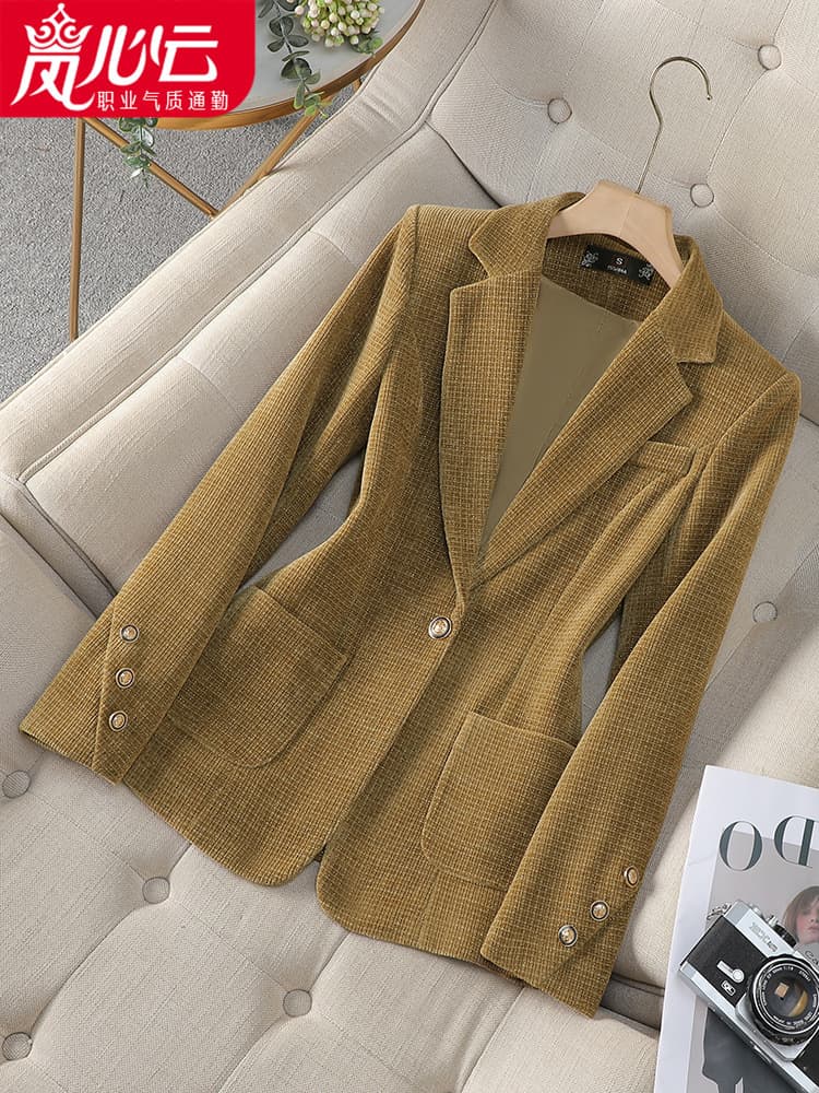 2025 New Lanxinyun Petite Women's Long-Sleeve Blazer Formal Office Jacket Workwear Autumn 8927