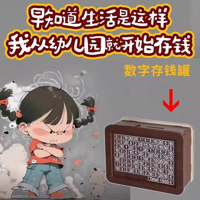 The piggy bank can only go in and out 2026 new new digital ten thousand artifact counting change storage box wooden new type