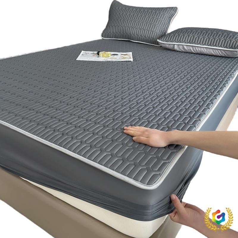 Summer Ice Silk Latex Cooling Mat Three/Four-Piece Set Fitted Sheet Style Dormitory Student Single Washable Cooling Air Conditioning Mat