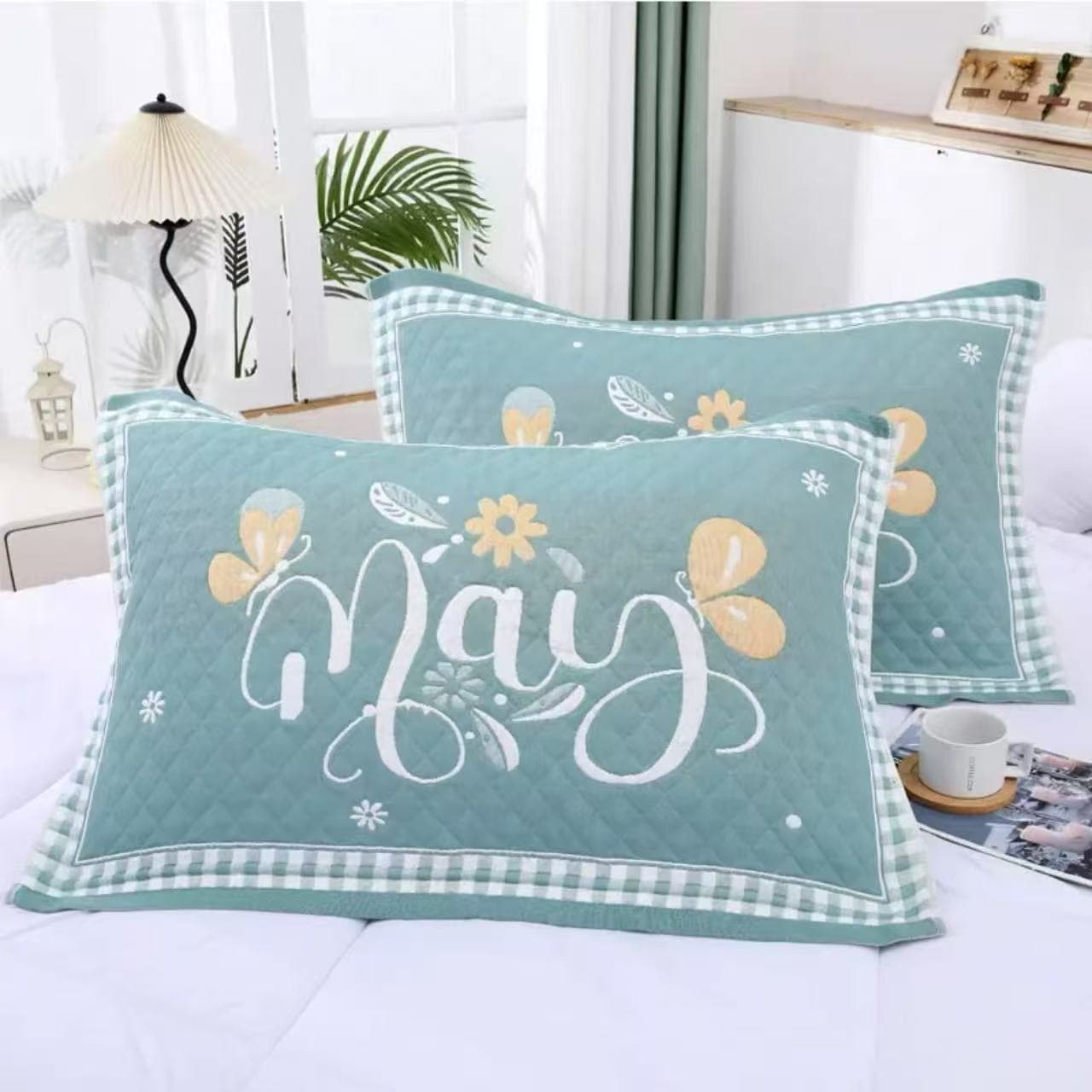 Gauze one pair large home use pillow towel, adult breathable sweat-absorbing for couples, extra large soft pillow cover.