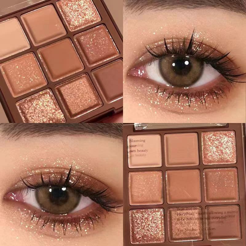 MGL Milk Tea Chocolate Nine-Color Eyeshadow Palette Earth Tones with Glitter Coffee Brown Youthful Niche Mocha Brown Wholesale