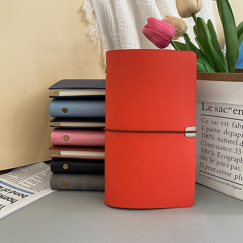 Vintage A6 Refillable Leather Journal with Tie Closure, A7 Portable TN Leather Notebook, A5 Cross-Border High-End Notebook Customizable