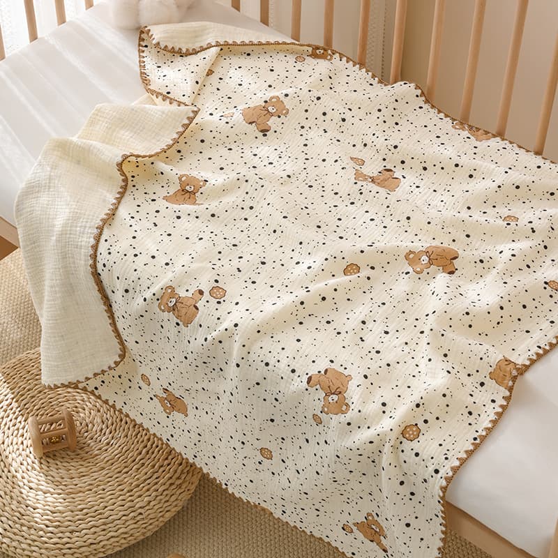 Pure cotton Zou cloth baby quilt wrap Cartoon printed soft newborn gauze blanket wrap wrap swaddle wrap