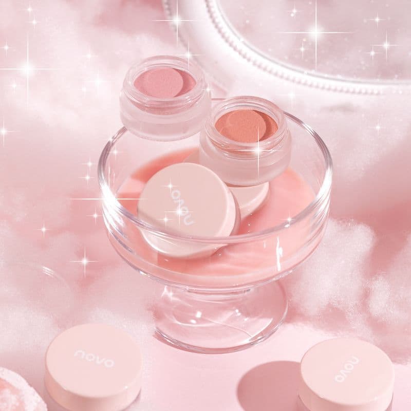 NOVO5885 Blush Mud Cream Pure Alluring Cute Bare-Face Ultra Natural Highlight Brightening Blush Blue Purple Single Color Nude Makeup Bare-Face