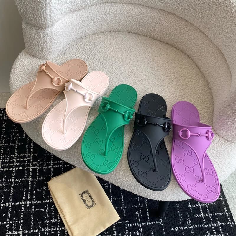 G Family Flip Flops Women Ins Hot Style Double G Flat Slippers European and American Fashion Horsebit Clip Toe Sandals Slippers