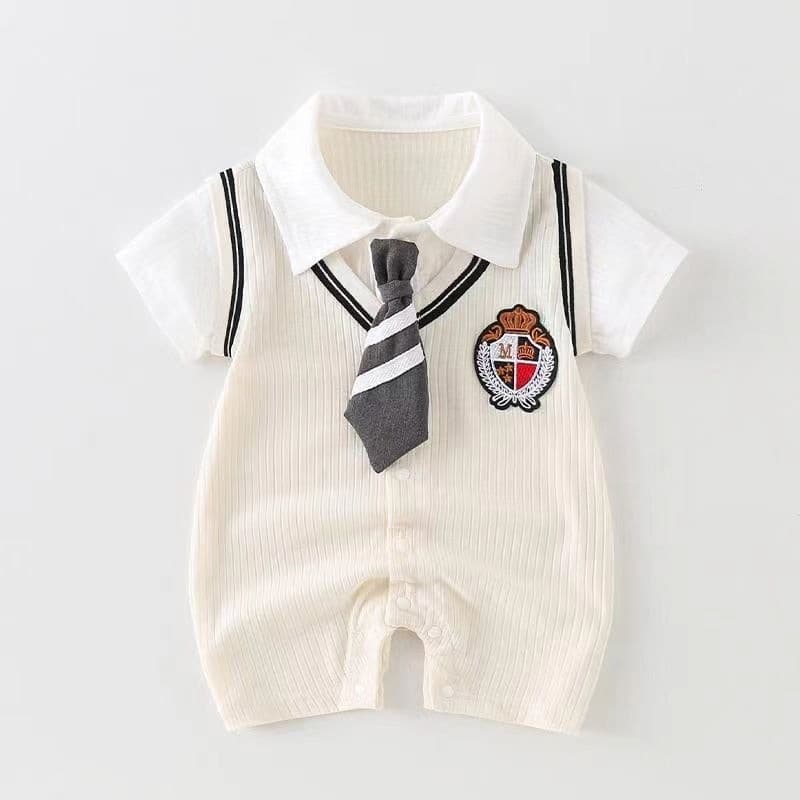 2026 Baby Summer Clothes Boy Bodysuit Summer Thin Cardigan Short Sleeve Trendy Romper Handsome Summer