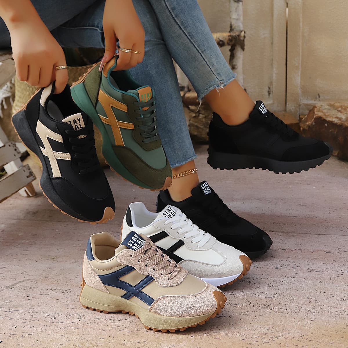 Cross-border Chunky Dad Sneakers Women 2026 Spring Summer New Thick Sole Casual Sports Shoes Agility Shoes Women Versatile Sneakers