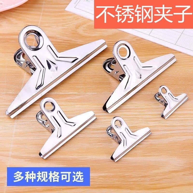 Stainless steel clip folder, mountain-shaped clip, ticket clip, flat head clip, metal clip, clothes clip, large and small clip, iron clip