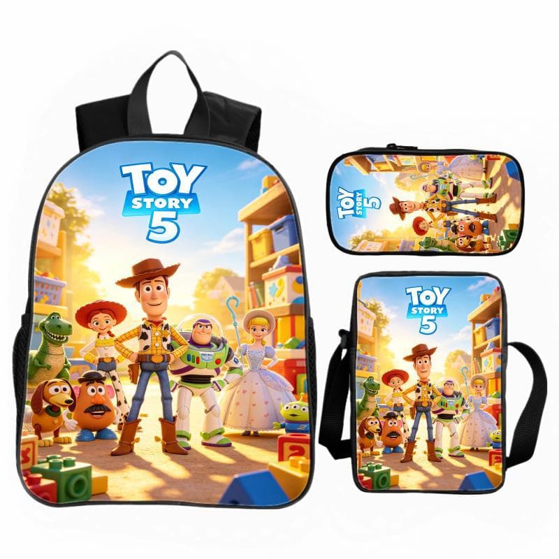 Toy Story 5 three-piece set for primary school students, primary school students, backpacks, children's backpacks