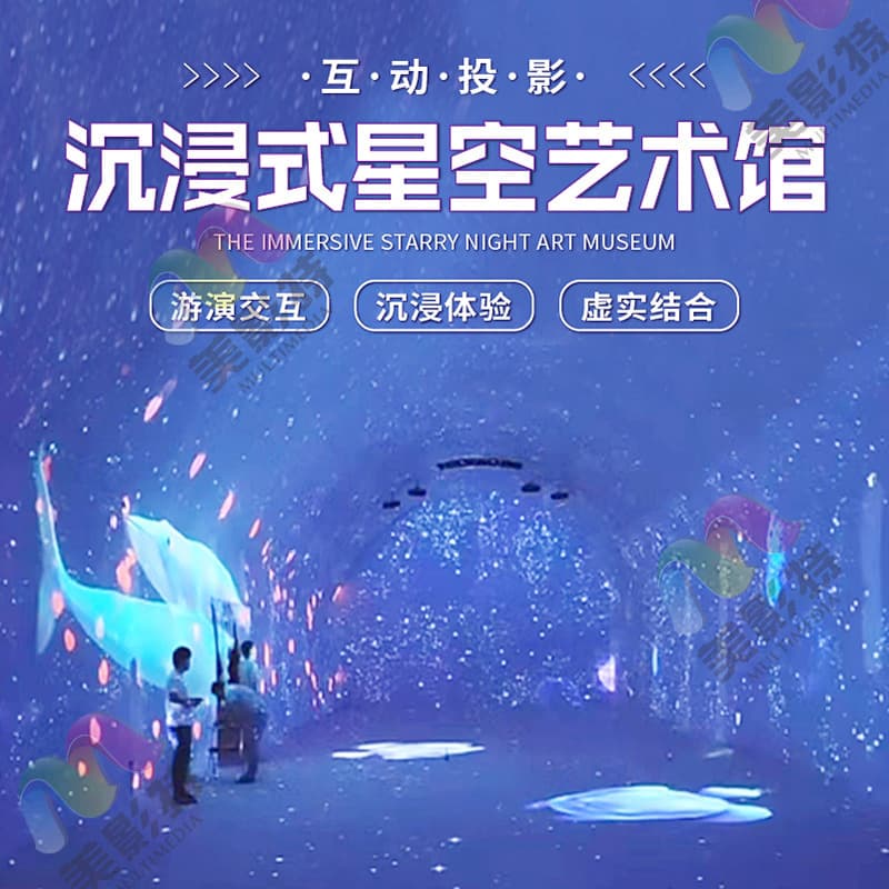 360-degree naked-eye 5D holographic projection tunnel starry sky interactive system manufacturer planning wall and floor holographic projection installations
