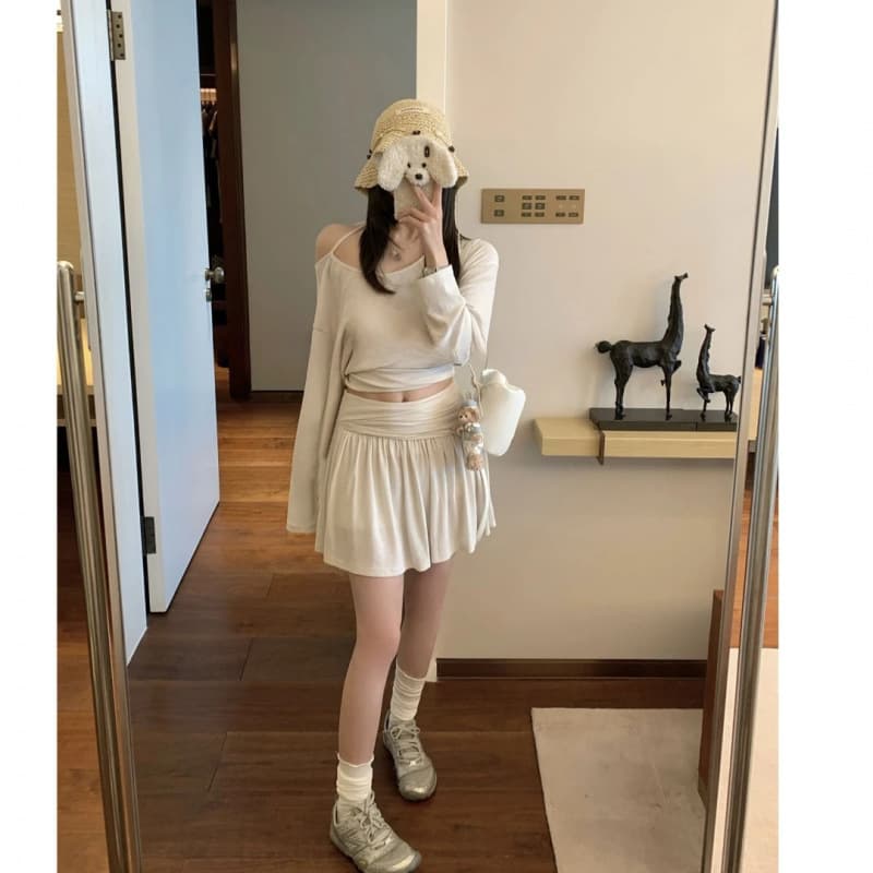 Maternity Skort 2026 Summer Thin Style Anti-Exposure High-Waist Half Skirt Casual A-Line Skirt for Summer