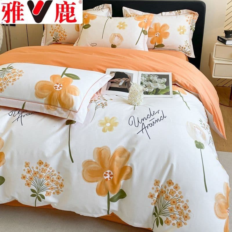 New 4-Piece Set Duvet Cover Sheet Bed Skirt Bedding 3-Piece Set All-Season Universal Source Cross-border Factory Wholesale
