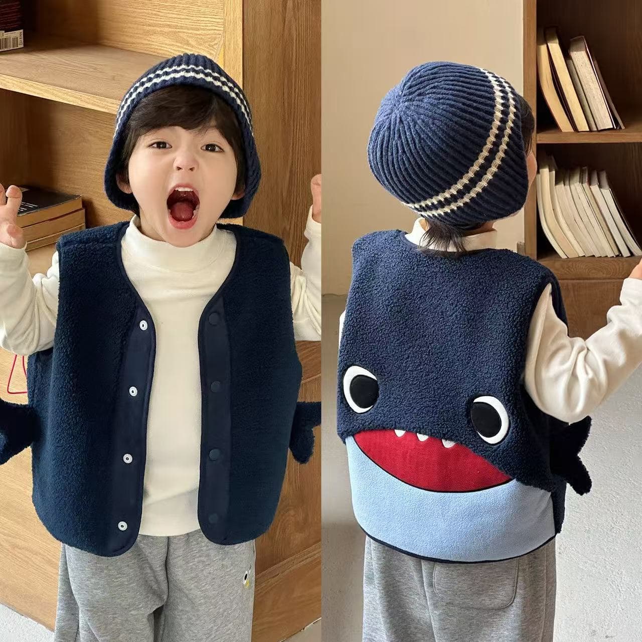 New warm children's vest, stylish and suitable for boys and girls, perfect for early autumn, ideal for kindergartens, and designed to keep children cool in autumn 2025.