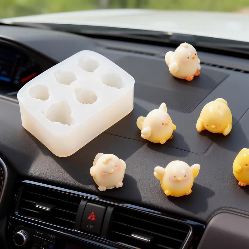 Chick Silicone Mold Car Ornament Scented Diffuser Silicone Mold Squeeze Toy Stress Relief Silicone Mold