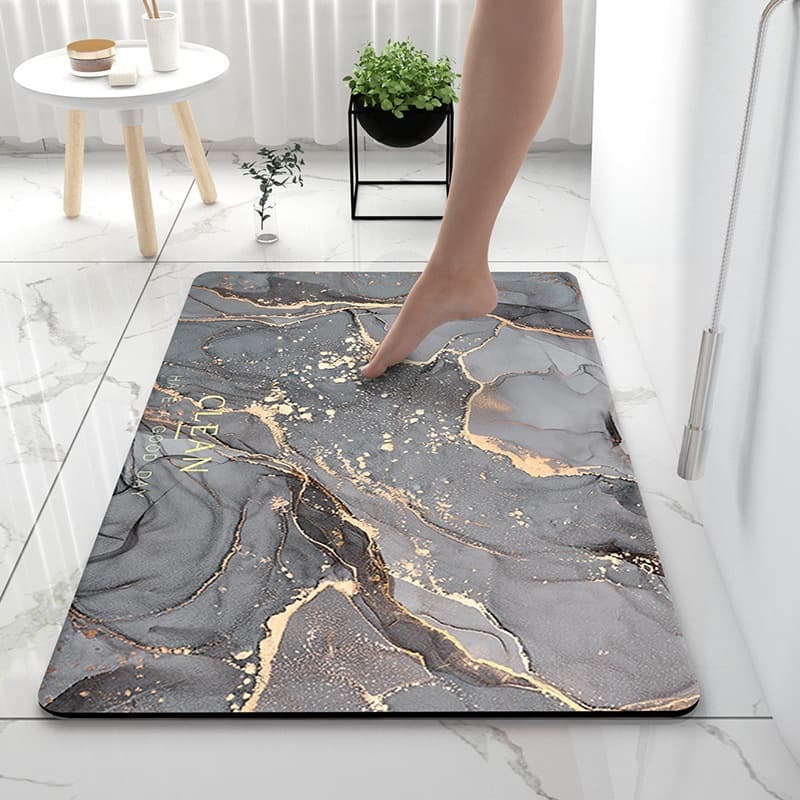 Luxury Bathroom Soft Diatom Mud Water-Absorbing Floor Mat Toilet Entrance Quick-Drying Foot Mat Door Mat Anti-Slip Mat