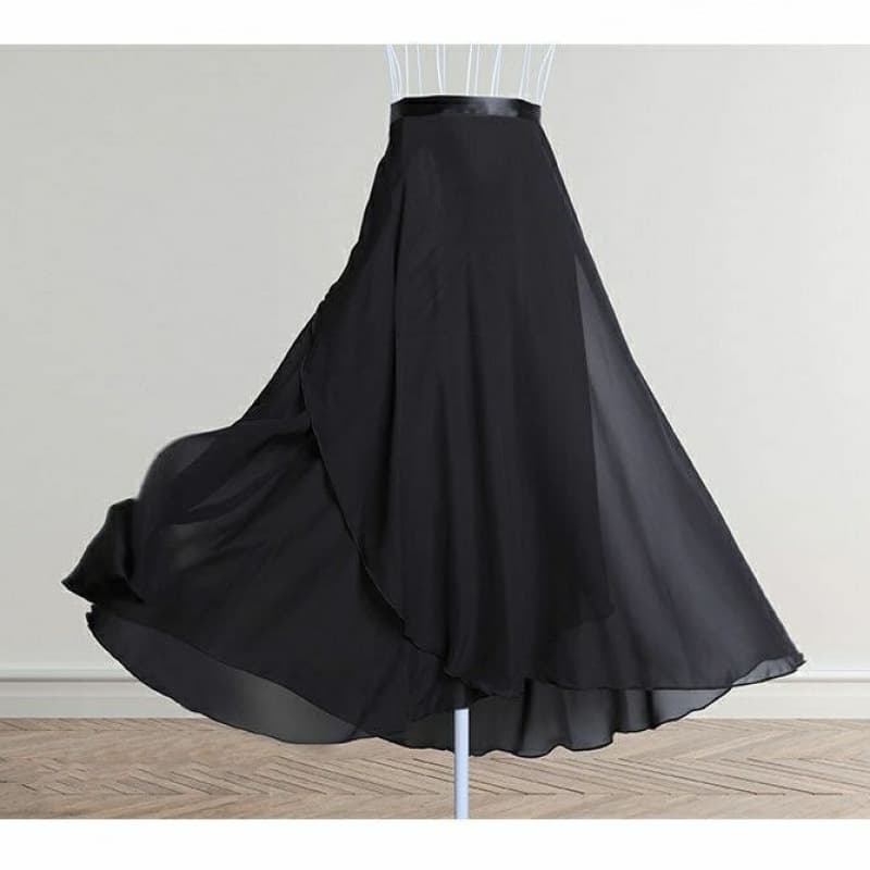 One-Piece Tie-Back Long Dance Skirt, Practice Wrap Skirt, Half-Body Chiffon Skirt 80CM Ballet