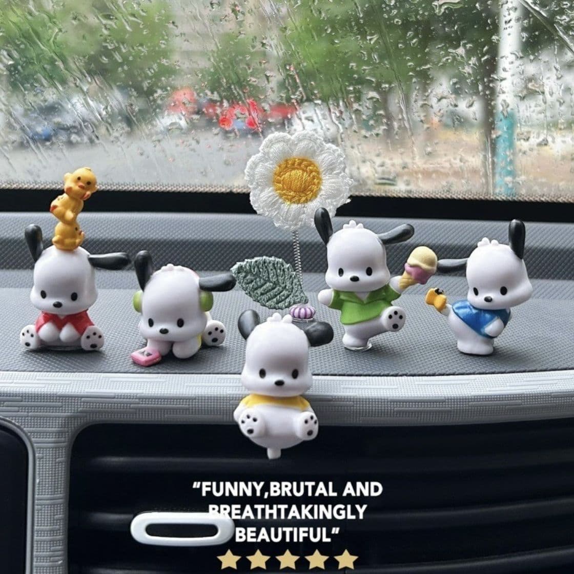 Pochacco Car Decoration Cute Cartoon Figure Dashboard Ornament for Car Center Console Display Screen Electric Vehicle
