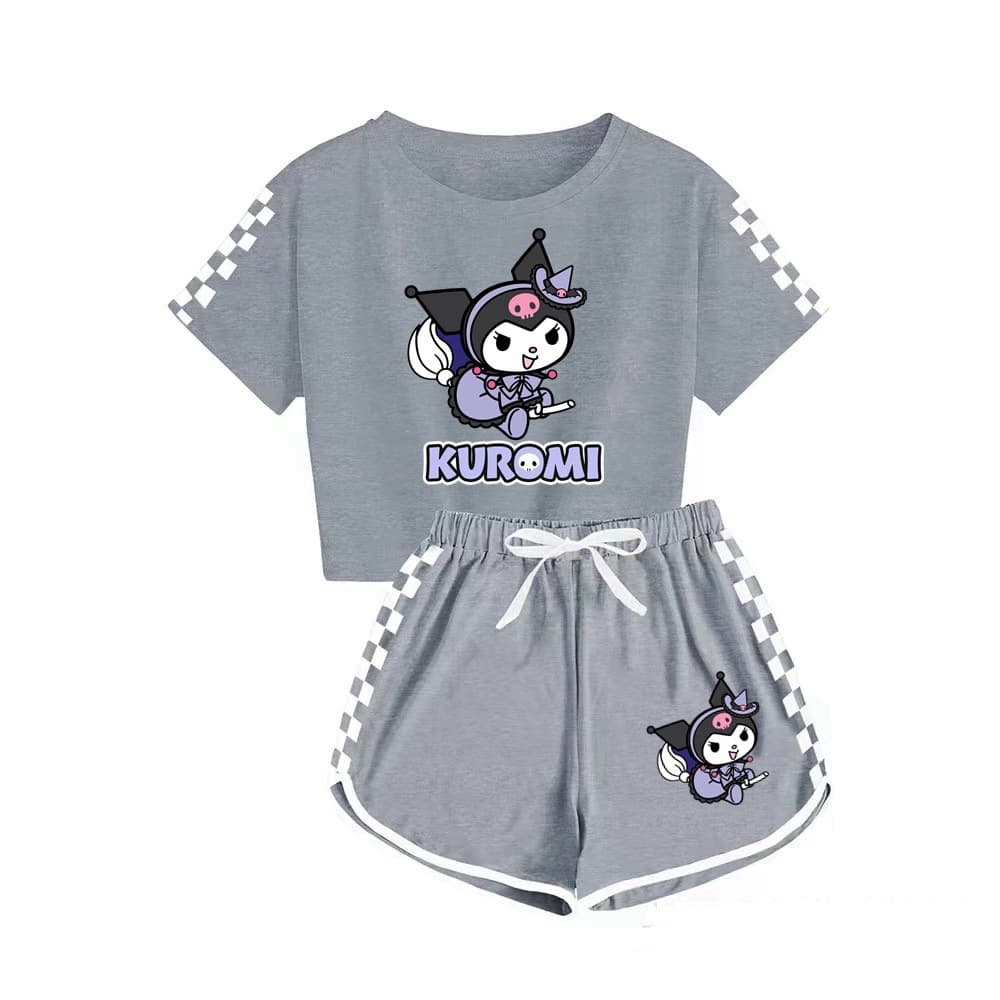 Kuromi Kids Boys and Girls T-Shirt + Shorts Pajama Set 1517