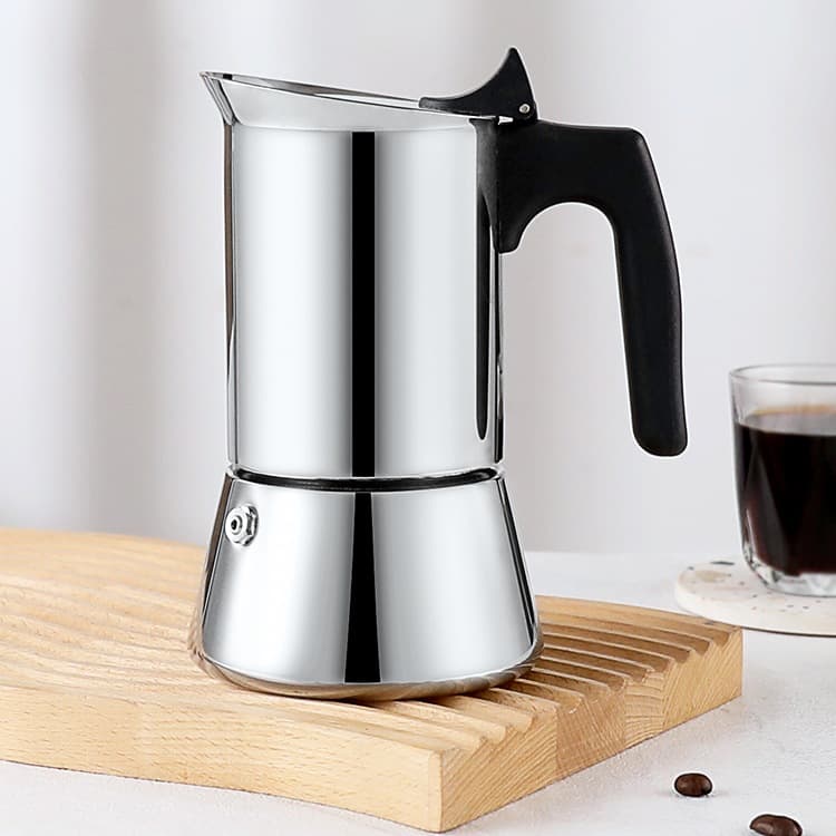 Stainless Steel Moka Pot for Home and Outdoor Italian Coffee Maker Small Large Capacity Single Valve Espresso Extraction Tool