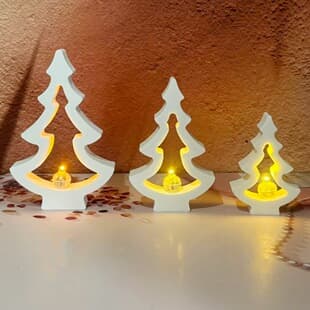S2163 Hollow Christmas Tree Figurine Decorative Cement Plaster Mold DIY Silicone Mold