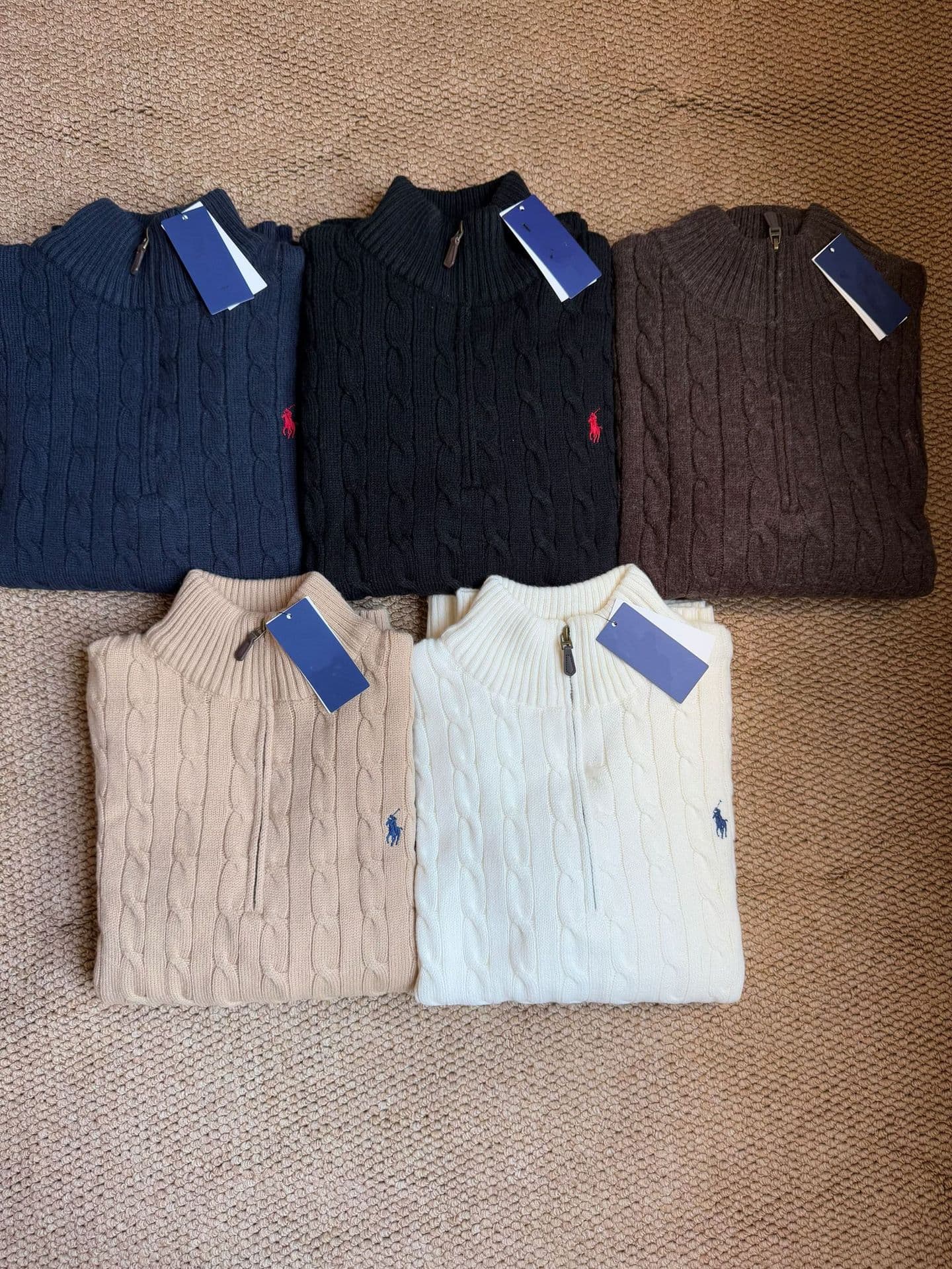 Polo Ralph Lauren Small Pony Embroidery 90% Wool 10% Cashmere Half-Zip Turtleneck Pullover Sweater Thick Winter Top Men