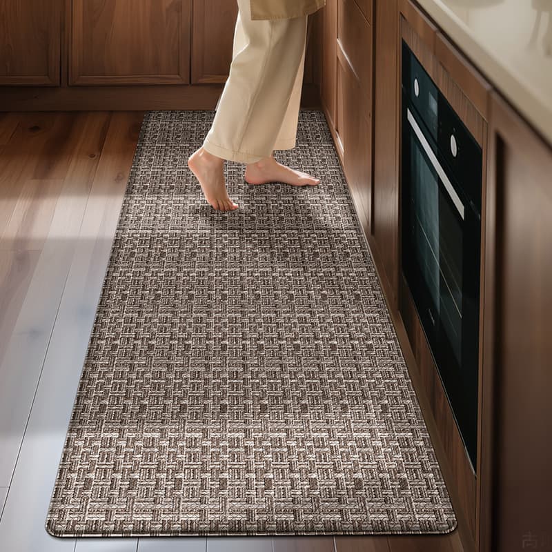 European and American Style Floor Mats for Home Kitchen, Waterproof and Oil-Proof Carpets, Slow Rebound, Thickened Long Strip Non-Slip Carpets, Customized Upon Request