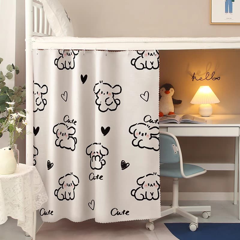 Strong Blackout Bed Curtain for Student Dormitory Bunk Beds, Bedroom Curtain, All-in-One College Single Bed Solution with INS Style