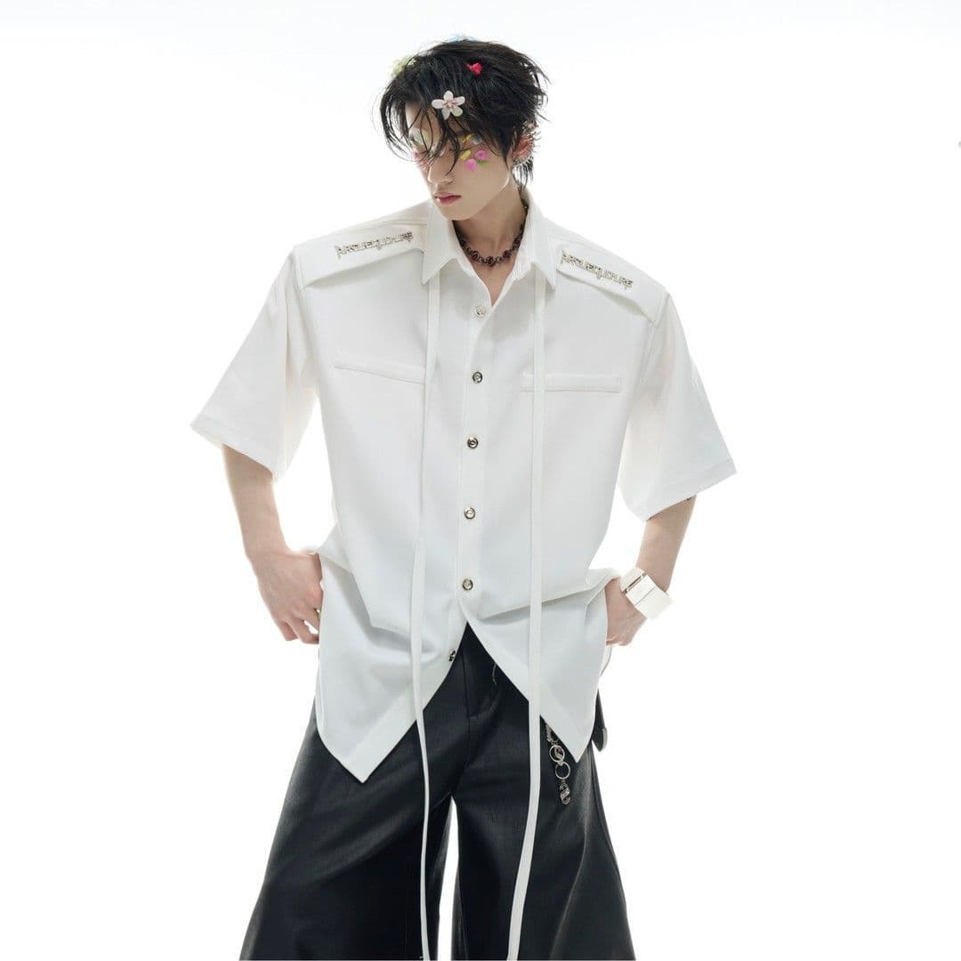 Summer trendy brand design simple loose men's short-sleeved shirt 2026 high-end versatile niche shirt men's clothing