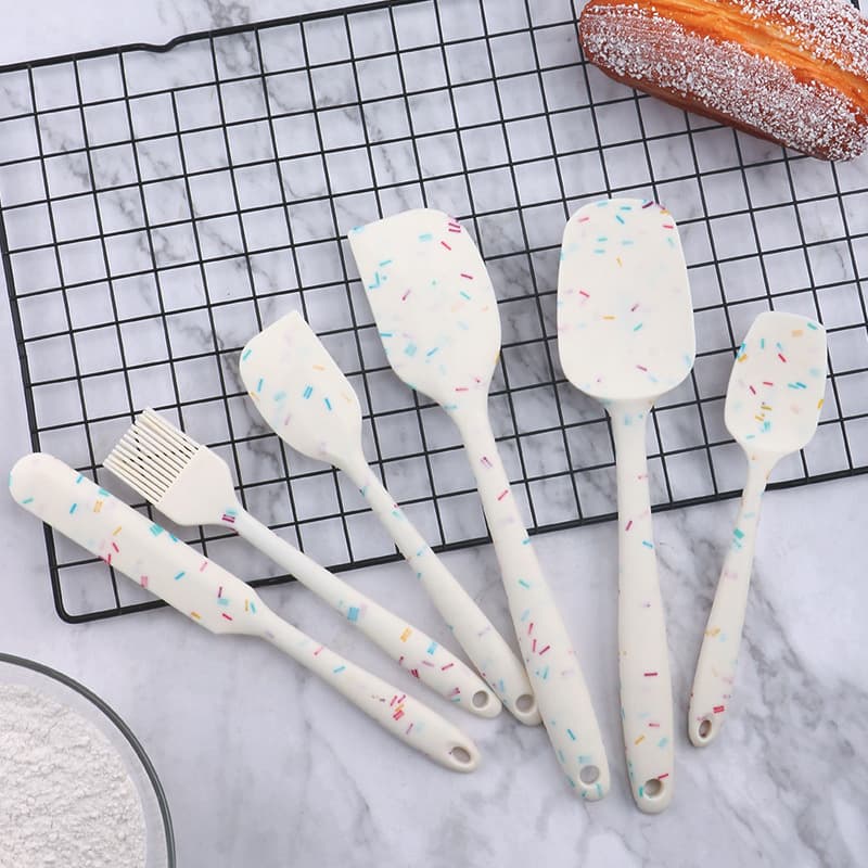 Silicone Spatula Kitchenware Baking 6-Piece Set Integrated Cream Spatula Silicone Brush Silicone Spatula