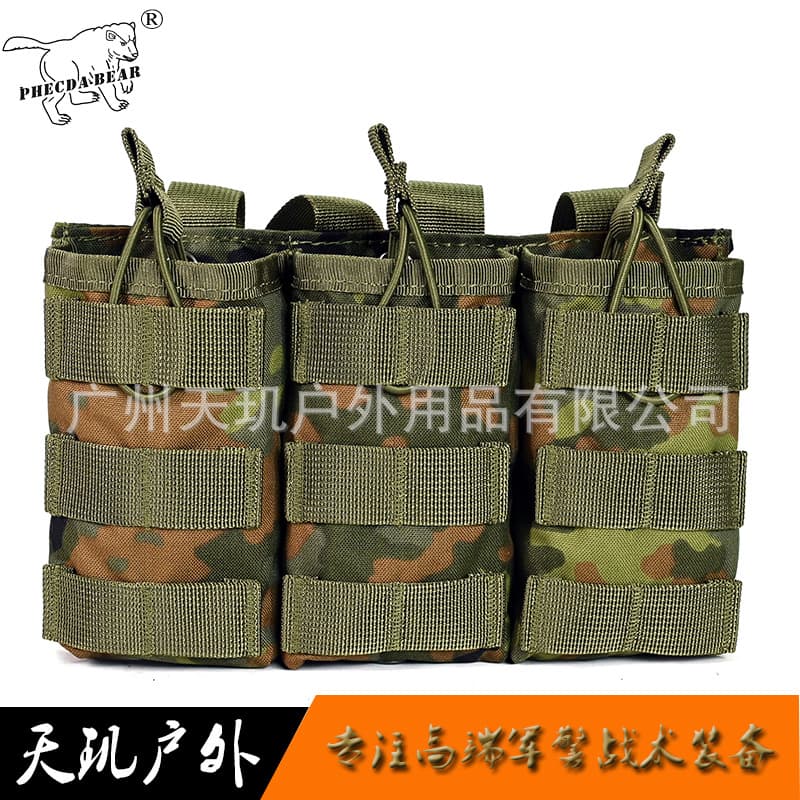 Dimensity Outdoor 530D Water-Resistant Nylon Flecktarn Triple Magazine Pouch MOLLE Tactical Accessory Pouch