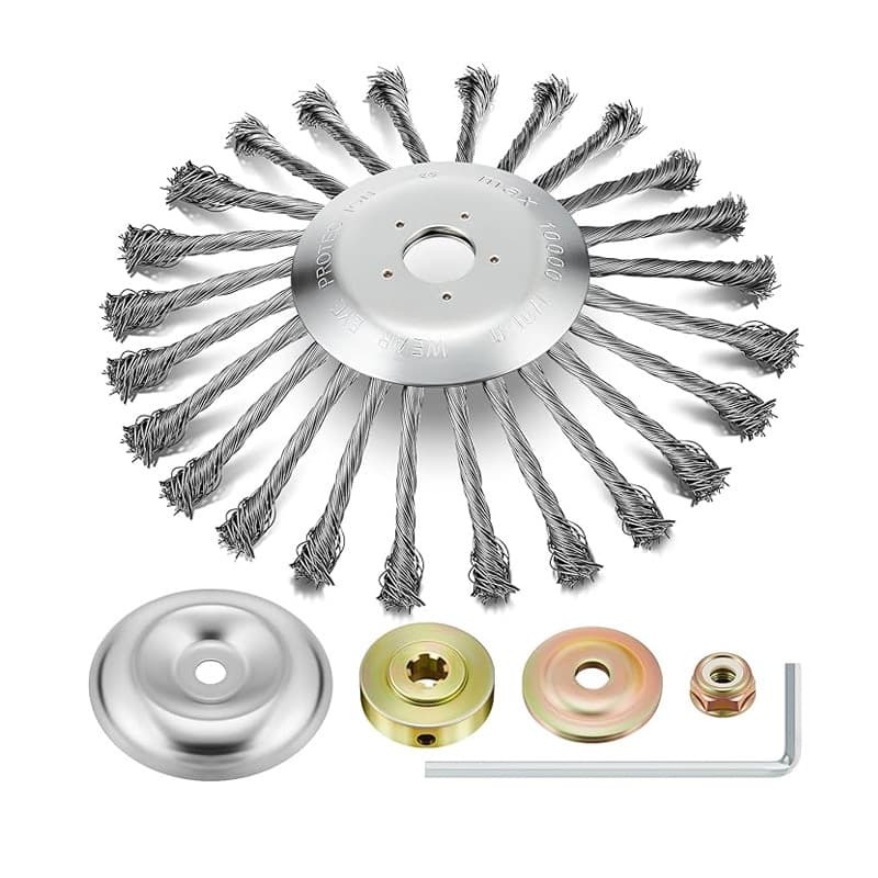 Cross-border 10/6/8 inch Steel Wire Weeding Wheel Trimmer Head Weed Brush Steel Wire Grass Trimmer Head Accessories