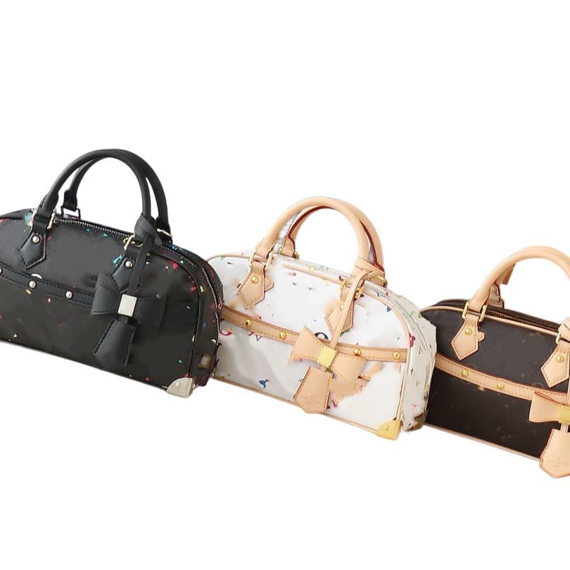 Lv Handbag East West New Murakami Collaboration White Tricolor Shell Bag Tote