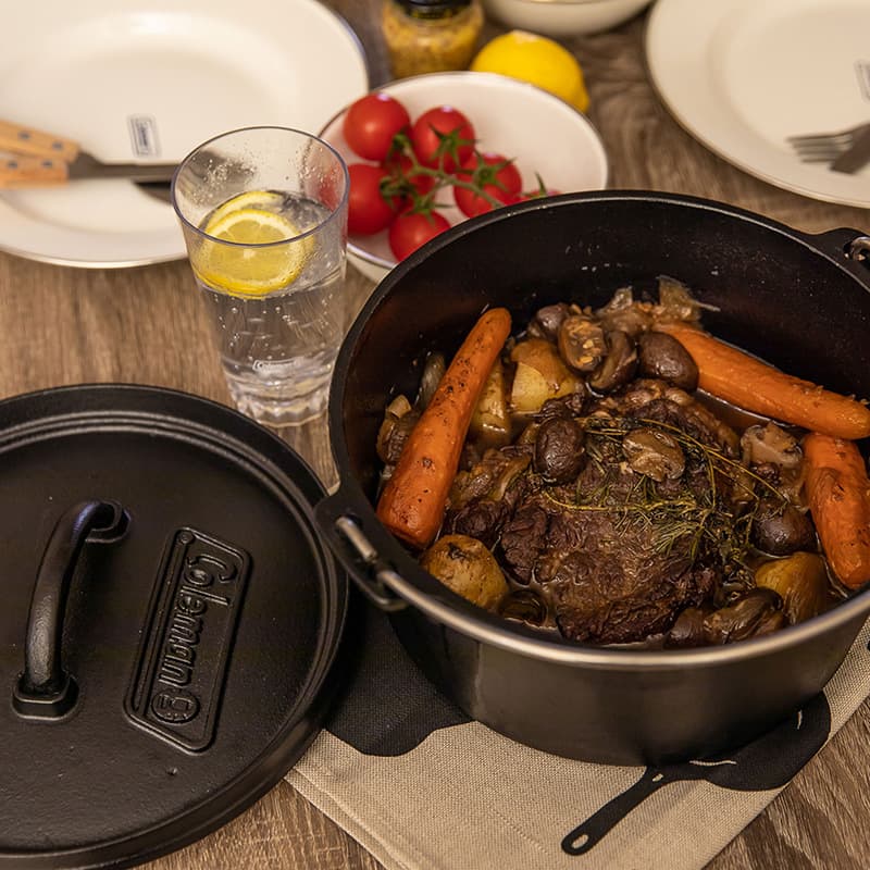 Cast iron outdoor cookware set, Dutch stew pot, hanging pot, camping frying pan, picnic thickened uncoated soup pot