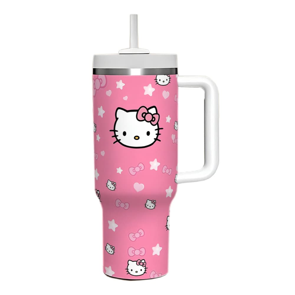 Amazon Cross-Border New 40oz Large Capacity Hello Kitty Giant Tumbler Double-Layer Vacuum Car Cup Wholesale