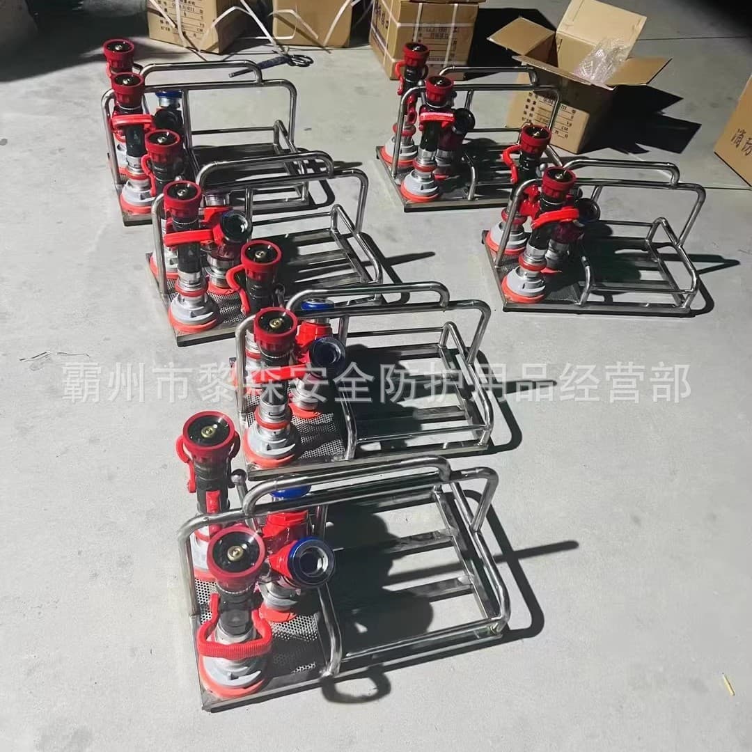Stainless Steel Fire Hose Basket, Competition Training Water Gun with Integrated Rack, Fire 40/65 Hose Storage Stand