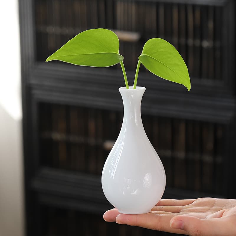 Ice-Glazed Porcelain Flower Insert Vase Guanyin Vase Dry Flower Arrangement Hydroponic Tea Ceremony Table Decoration Blue and White Porcelain Water Cultivation