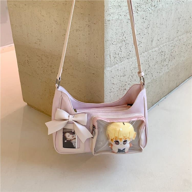 Cute bow crossbody bag for women, fashionable faux suede bag, versatile high-end shoulder bag for commuting