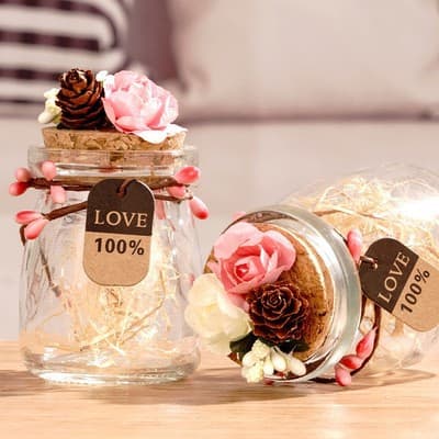 Mori Wedding Pine Cone Candy Box Finished Green Creative Small Size Candy Bottle European Glass Sugar Jar Wholesale