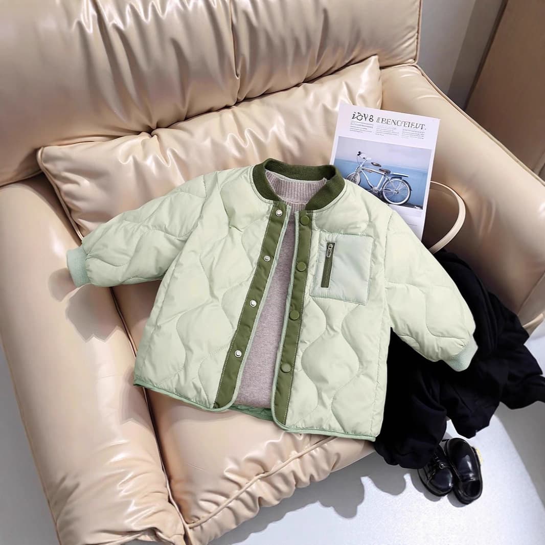 2025 New Children's Down Jacket Boys Girls Autumn Winter Coat Patchwork Short Style Diamond Pattern Baby Down Lining