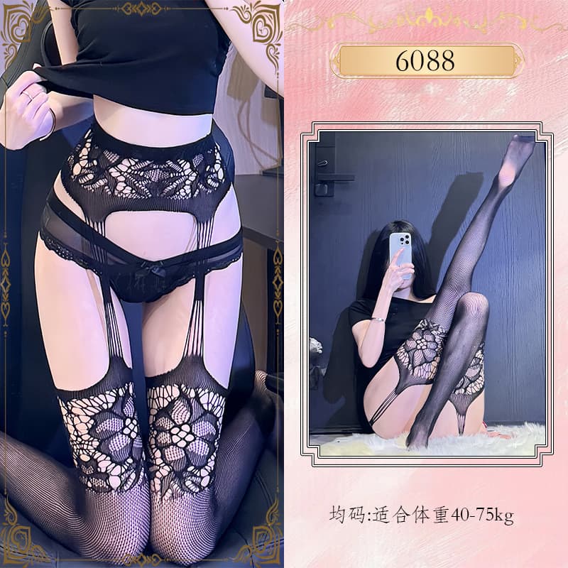 Yuedie Sexy Stockings for Couples, Flirty Lingerie Costume, New European and American Fishnet Stockings Sleepwear Set