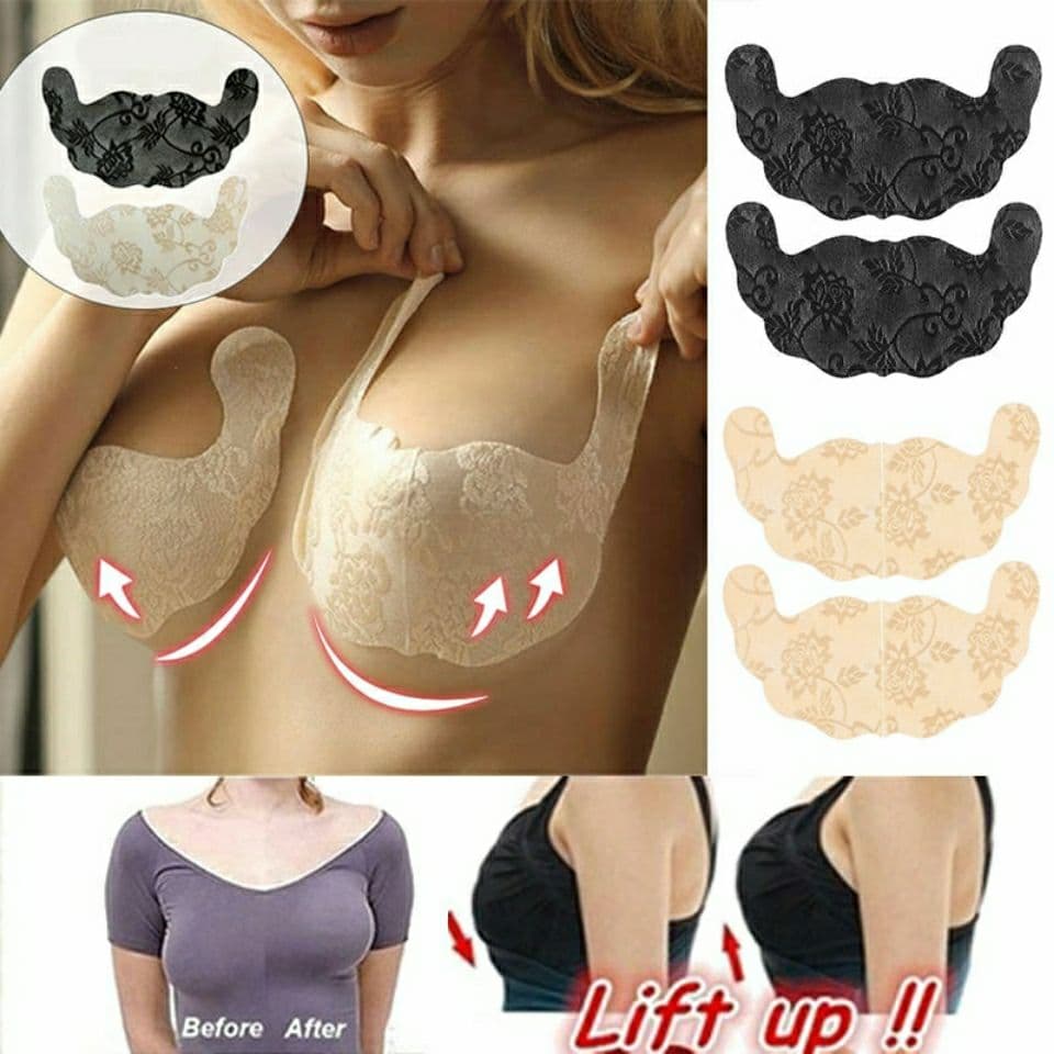 Ultra-Thin Breast Lift Pads, Sexy Lace Breathable Disposable Large Breast Anti-Sagging Nipple Covers, Push-Up for Wedding Dress