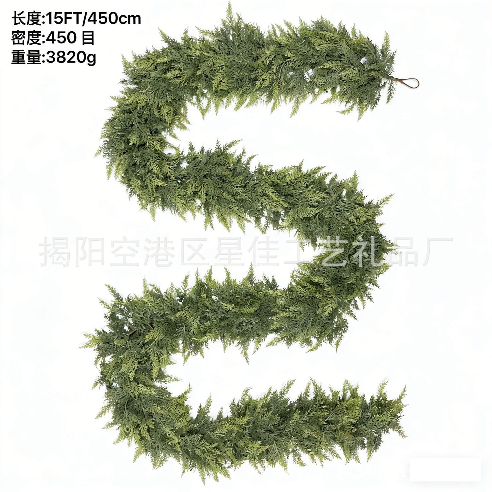 Amazon Artificial Fake Green Plants Christmas Soft Vine PE Pine Needle Cypress Leaves Outdoor Home Decoration Door Hanging Window Display