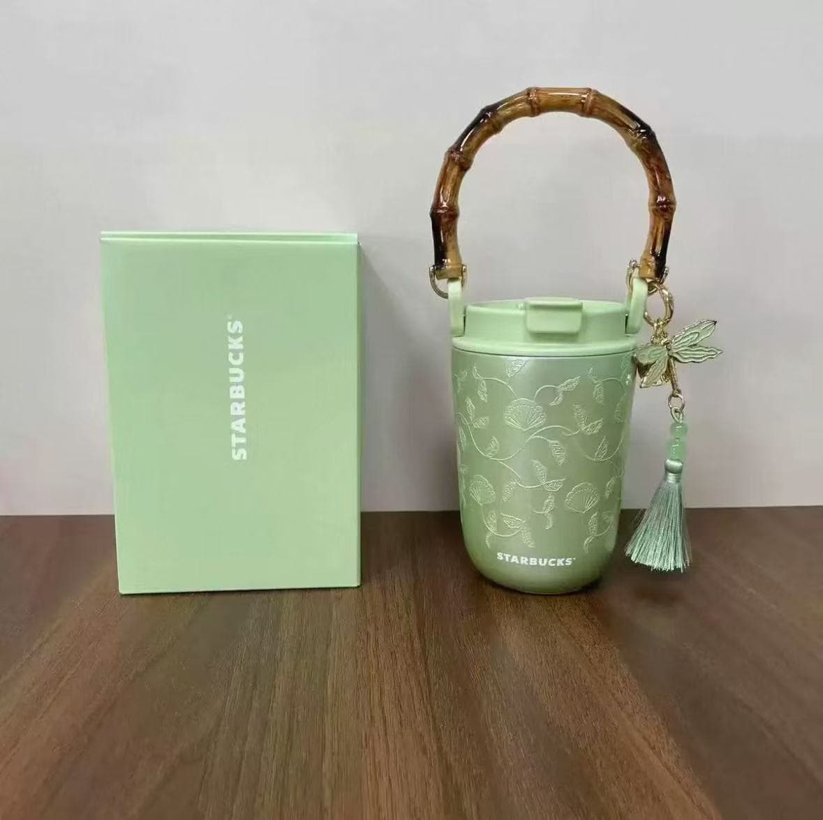 2026 New Star Baba Bamboo Section Spring Pattern Insulated Cup Coffee Cup Water Cup Stainless Steel Travel Tumbler for Men and Women