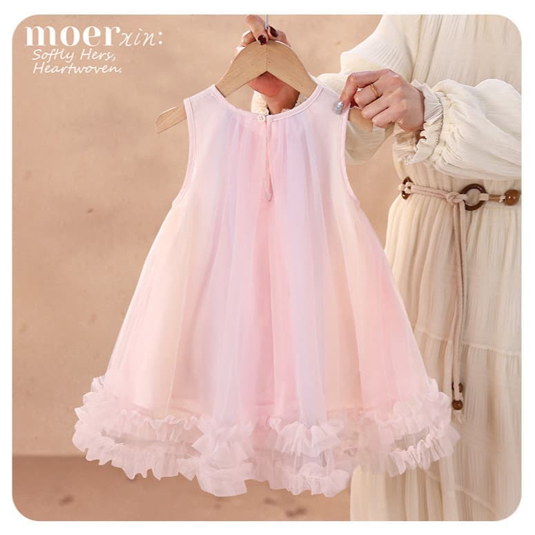 Summer Princess Dress for Baby Girls, Girls' Dress Set, Children's Puffy Dress, Toddler Girls' Clothing