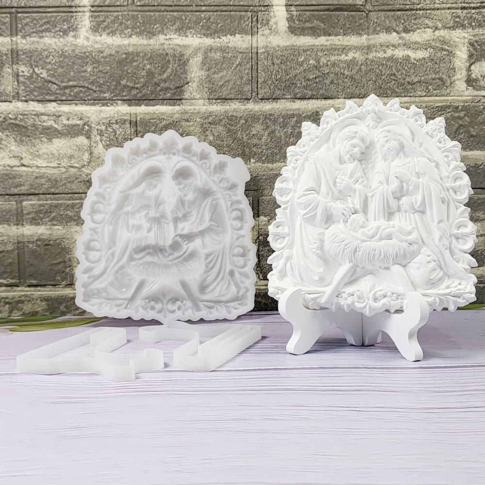 X0655+5796 Semi-dimensional wall hanging decorative cement plaster mold DIY silicone mold