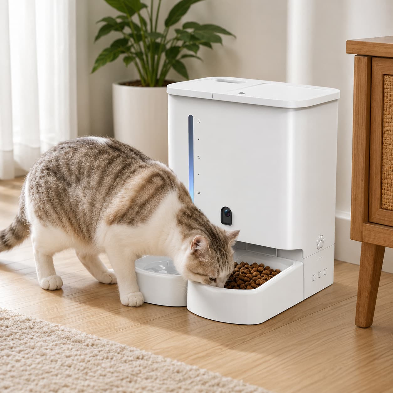 Cross-Border Smart Cat Water Dispenser, Automatic Feeder, Cat Bowl and Water Dispenser, Two-In-One Pet Supplies, Cat Water Dispenser